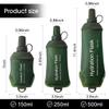 WILDREEDS 150ml Soft Flask, TPU Collapsible Soft Water Bottle for Hydration Pack, Running Vest, Folding Water Bottle for Hiking Cycling Climbing-1Pcs, Green view 4