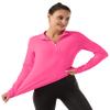 FKEEP Women's Polo Shirts Long Sleeve UPF 50+ Sun Protection Tennis Golf Workout Tops Sport Zipper V Neck (Neon Pink, XXL) view 2
