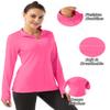 FKEEP Women's Polo Shirts Long Sleeve UPF 50+ Sun Protection Tennis Golf Workout Tops Sport Zipper V Neck (Neon Pink, XXL) view 4