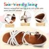 SWDZM Girls Latin Dance Shoes Low Heels Ballroom Salsa Tango Professional Dance Shoes,White,Heel 1 3/8 inch,Suede Sole,3 US Big Kid view 4