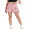 BOOPH Girls Hiking Cargo Shorts Kids Lightweight Shorts with Pockets Athletic Summer Casual Uniform Shorts for Bike Golf Fishing Pink 7-8Y view 2
