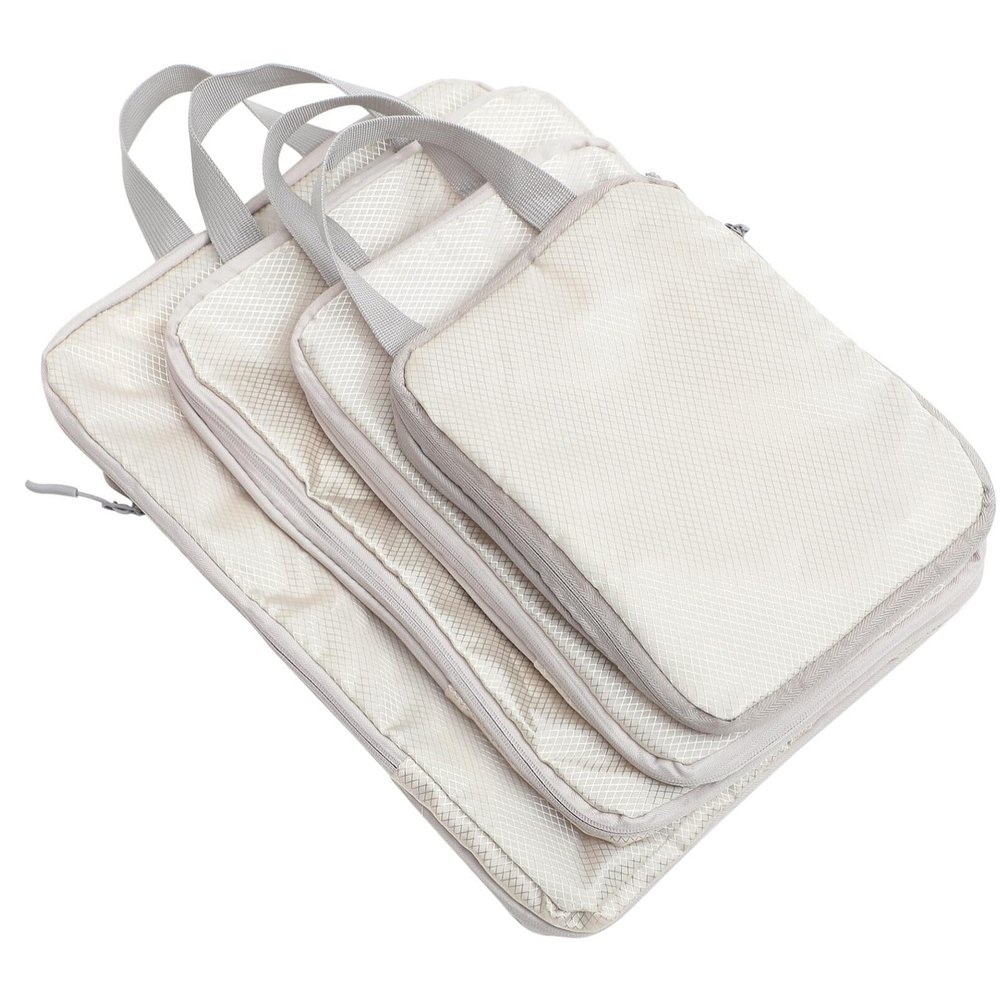 Healvian 4pcs Travel Packing Cubes,Compression Packing Cubes, Suitcase Organizer Bags, Luggage Packing Organizers for Travel