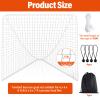 Lacrosse Net Replacement Lacrosse Goal Net Fit 6' x 6' x 6' and 6' x 6' x 7' Goal Heavy Duty Lacrosse Net Backstop Lacrosse Mesh for Backyard Lacrosse Practice Competition with Bag(White Net,3mm) view 2