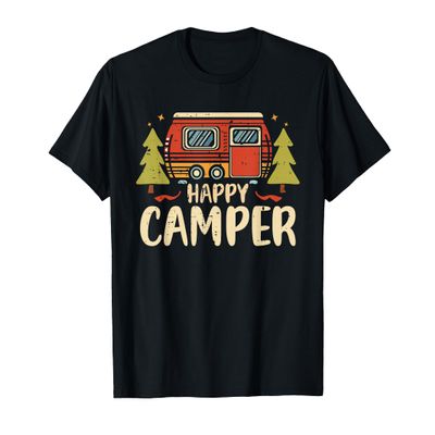 Happy Camper 1st Birthday Party Retro Dad T-Shirt