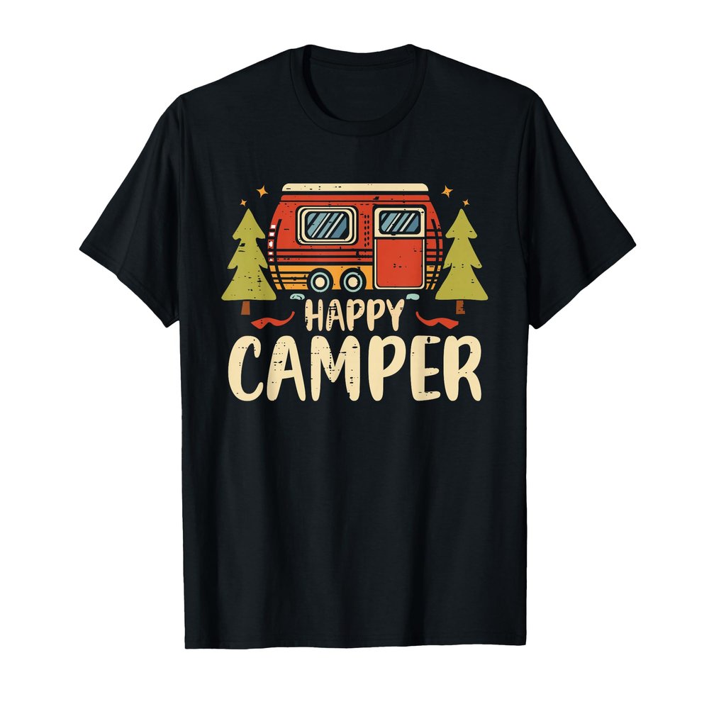Happy Camper 1st Birthday Party Retro Dad T-Shirt