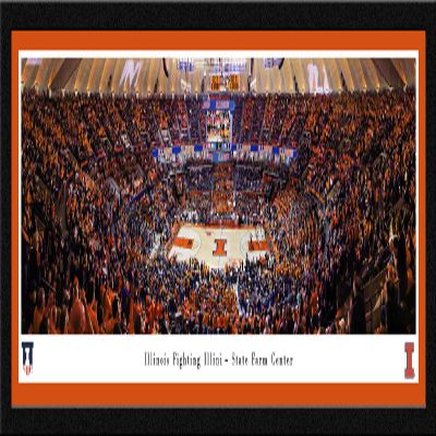 Fighiting Illini Basketball - 41.5x15-inch Single Mat, Select Framed Picture by Blakeway Panoramas