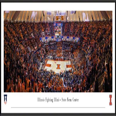 Fighiting Illini Basketball - 40.25x13.75-inch Standard Framed Print by Blakeway Panoramas