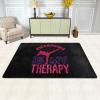 bsapp Kickboxing is My Therapy Area Rug Anti-Slip Floor Mat 72""x48"" for Family Living Room and Bedroom, White view 1