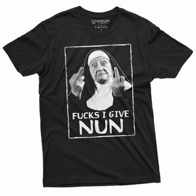 Men's Funny Shirt Nun Shirt F*CKS I Give Nun Shirt Humorous Gifts Unholy Shirt Gothic Gifts (X-Large Black)