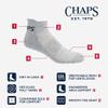 Chaps Men's Sport Performance Recycled Blend Comfort Cushion Low Cut Socks 6 Pair Pack, White and Black Assorted, Men's Shoe Size: 6-12 view 4