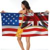American Flag and Britain Flag Beach Towel Microfiber Soft Beach Towels Quick Dry Towel for Swimmers Sand Proof Beach Towels for Women Men Large Bath Towels 30x60inches view 1