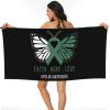 Butterfly Bipolar Awareness Beach Towel Microfiber Soft Beach Towels Quick Dry Towel for Swimmers Sand Proof Beach Towels for Women Men Large Bath Towels 30x60inches view 1