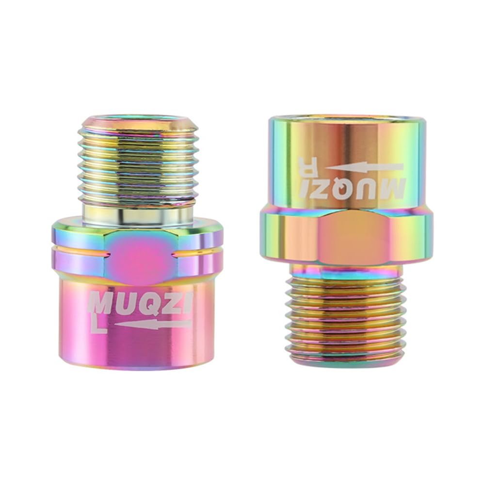 1 Pair Bicycle Pedal Extender MTB Road Bike Pedal Extender Lock Pedals Extended 16mm/0.63inch Crank Extension Tool fits 9/16 inch Threaded Bike Pedals for MTB BMX Street Bicycle (Colourful)
