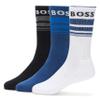 BOSS 3-Pack Bold Logo Solid Cotton Socks, black/white oak/sapphire blue, 7-13 view 1