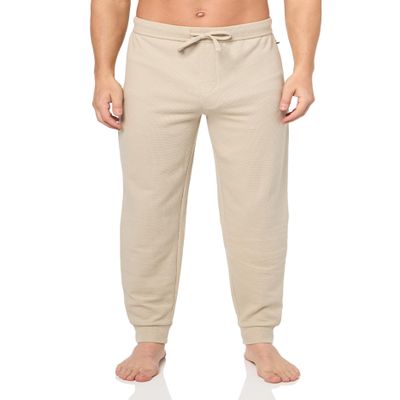 BOSS Waffle Cotton Cuffed Sweatpants, Milky Way, XL