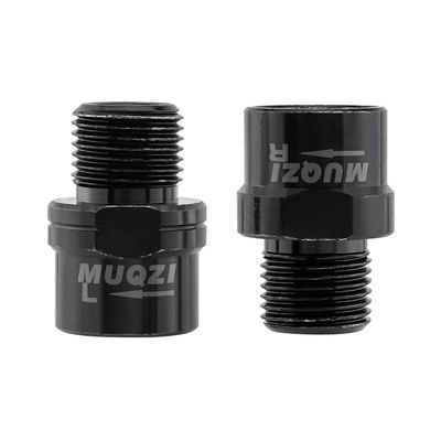 1 Pair Bicycle Pedal Extender MTB Road Bike Pedal Extender Lock Pedals Extended 16mm/0.63inch Crank Extension Tool fits 9/16 inch Threaded Bike Pedals for MTB BMX Street Bicycle (Black)