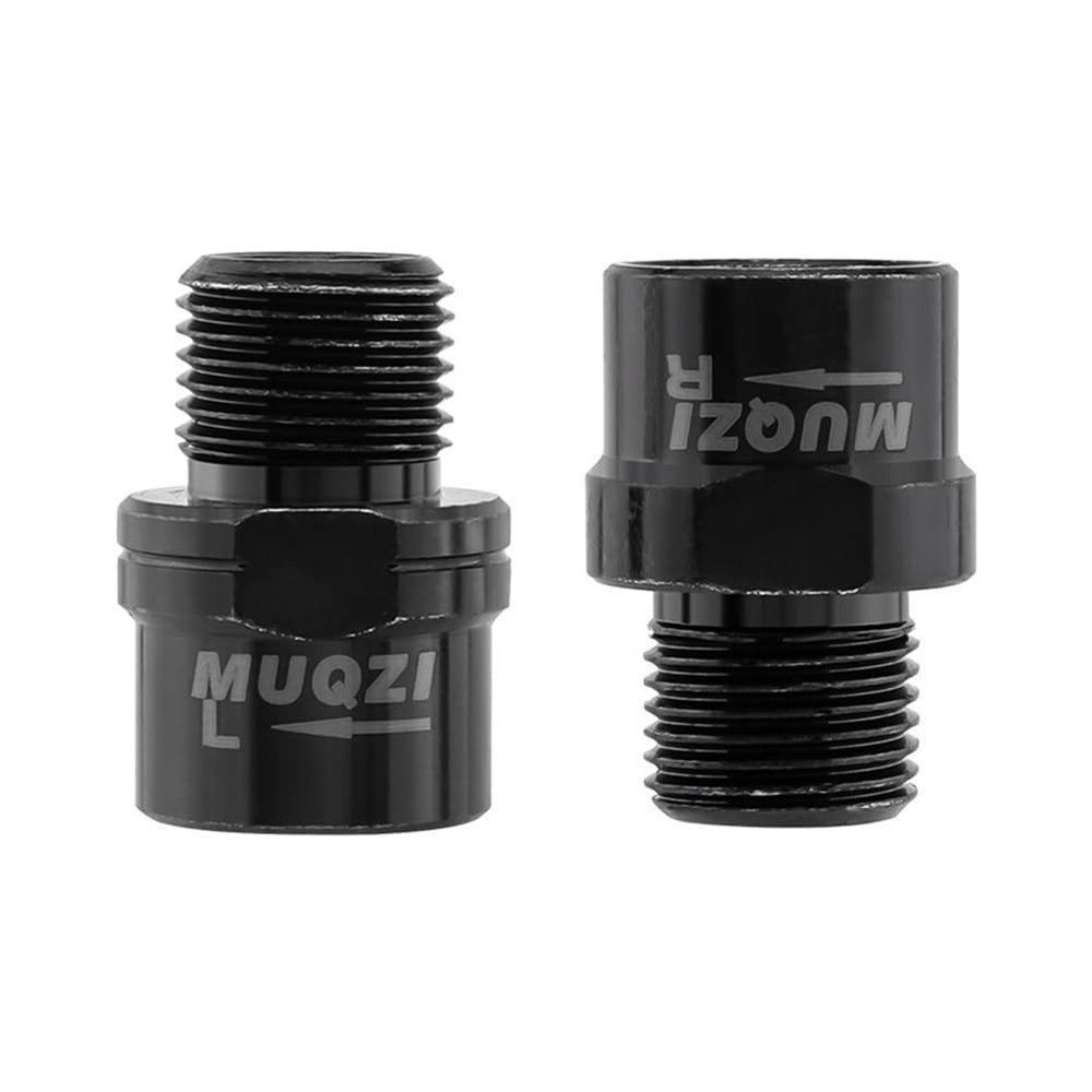 1 Pair Bicycle Pedal Extender MTB Road Bike Pedal Extender Lock Pedals Extended 16mm/0.63inch Crank Extension Tool fits 9/16 inch Threaded Bike Pedals for MTB BMX Street Bicycle (Black)