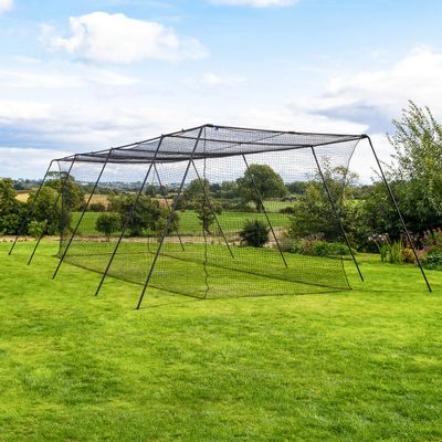 FORTRESS Trapezoid Baseball Batting Cage Kit - Complete Cage, Connector Set, and Premium Net Package for Ultimate Performance! (Complete Cage [Internal Net], 35ft)