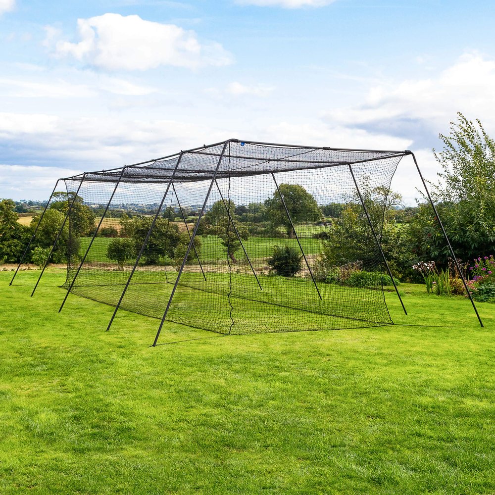 FORTRESS Trapezoid Baseball Batting Cage Kit - Complete Cage, Connector Set, and Premium Net Package for Ultimate Performance! (Complete Cage [Internal Net], 35ft)