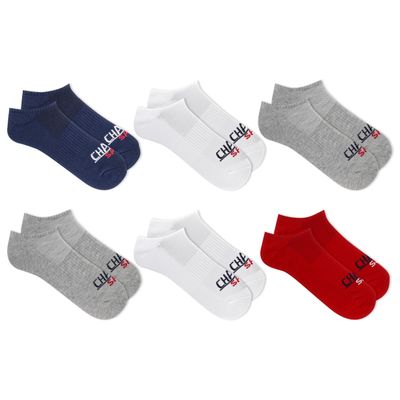 Chaps Men's Sport Cushioned No Show Socks 6 Pair Pack, Navy Assorted, Men's Shoe Size: 6-12