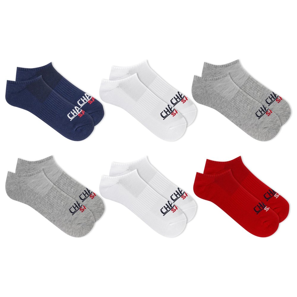 Chaps Men's Sport Cushioned No Show Socks 6 Pair Pack, Navy Assorted, Men's Shoe Size: 6-12