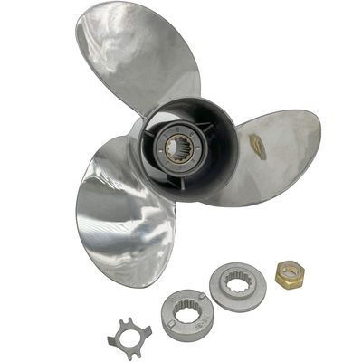 BARDOVEN SS 20-60HP 10-1/4X14 Stainless Steel Propeller 13 Tooth Prop for Mercury Outboard Motor, FITTED, SILVER