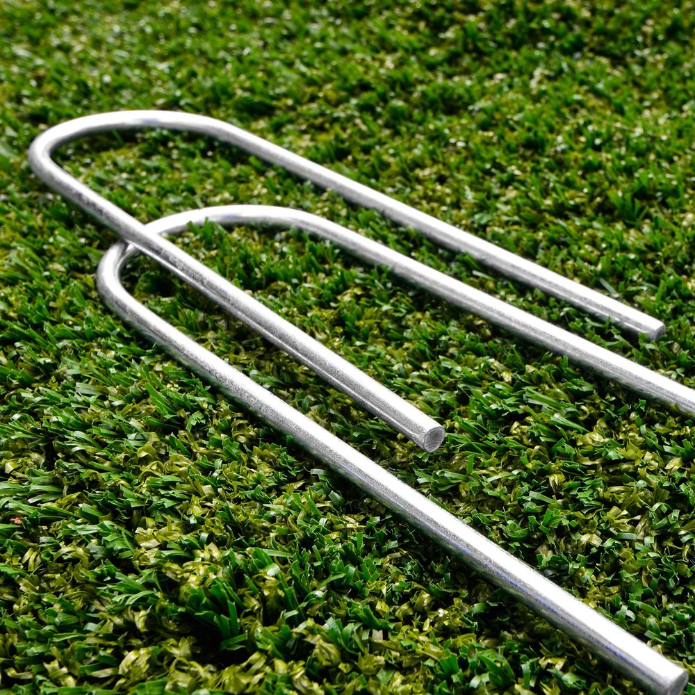 Net World Sports Forza Soccer Goal U-Pegs | Ultra Heavy Duty (0.3in Steel (10in Long), Pack of 50), Silver
