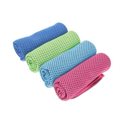 HANABASS 4pcs Portable Instant Cooling Towels Microfiber Ice Towels for Yoga Sports Gym and Outdoor Activities Breathable Sweat Wiping Light Blue Green