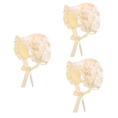 Amosfun 3pcs Adorable Lace Hat for Girls Comfortable Design for Years for Outings and Photo Props Beautiful Color