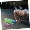 GOOHOCHY 4pcs Cooling Yoga Towels Soft Absorbent Microfiber Ice Towels for Sports Gym Running and Yoga Quick Dry Lightweight Summer Gifts Sky Blue Bright Purple and Light Gray view 4