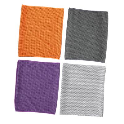 GOOHOCHY 4pcs Cooling Towels Skin-Friendly Microfiber Towels for Sports Yoga and Gym Super Absorbent Quick-Drying Lightweight for Travel and Outdoor Activities Grey Purple Orange