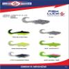 Luck E Strike Swim N Minnow Soft Plastic Lures with Curl Tails (8 Pack) 2-1/2 Inch, Premium Plastic Swimbaits, Thunderstorm view 3