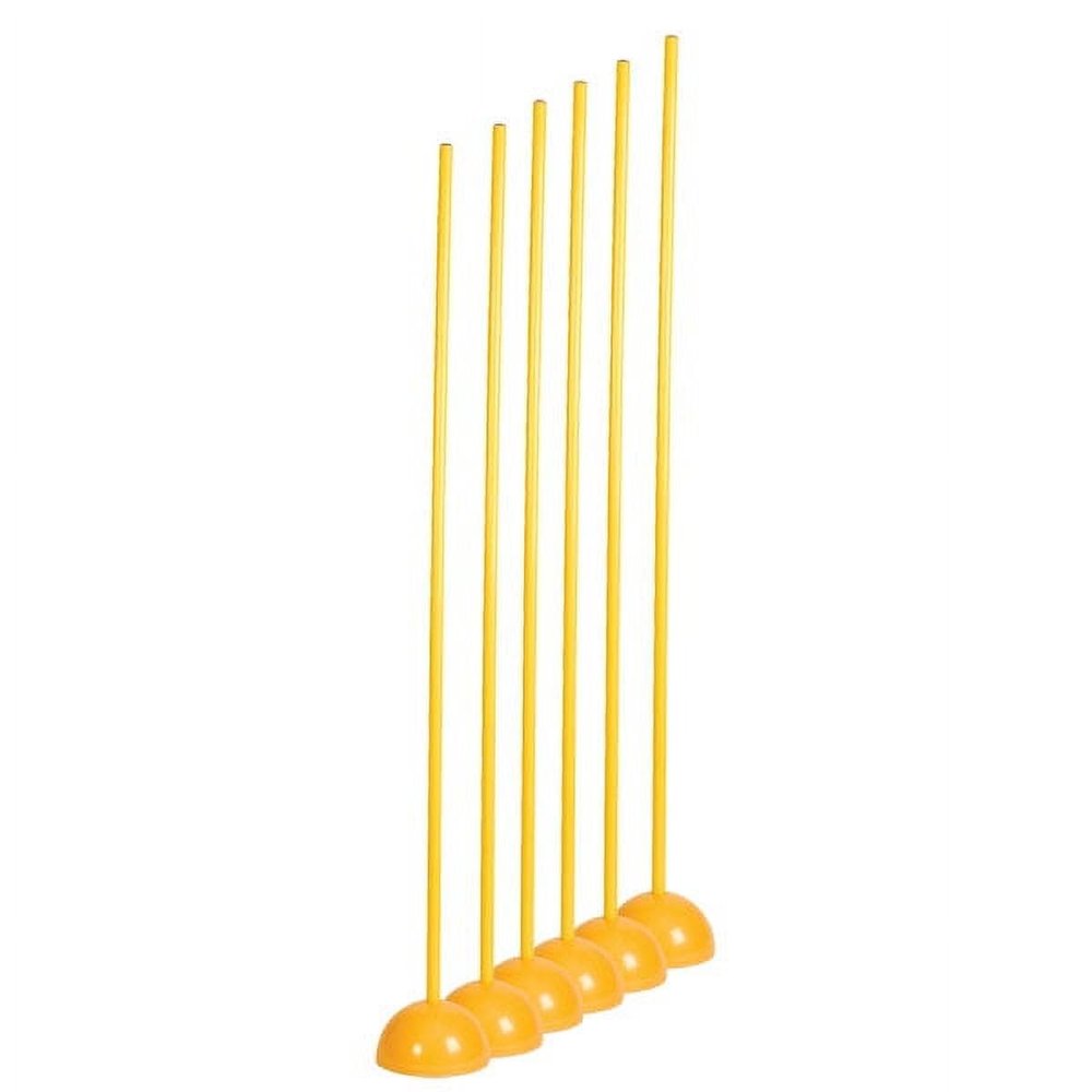 212 Main Coaching Sticks with Bases, Yellow - Set of 6