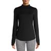 Cuddl Duds ClimateRight Women's Long-Sleeve Plush Warmth Mock Neck Base Layer Top (Warmer) (US, Alpha, XX-Large, Regular, Regular, Black) view 1