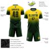 Customized Soccer Jersey Sets for Men/Women/Youth Boys Girls Personalized Football T Shirts and Shorts Printed Team Name Number Logo, Yellow Green Fade Round-Neck Short Sleeve Uniforms view 3