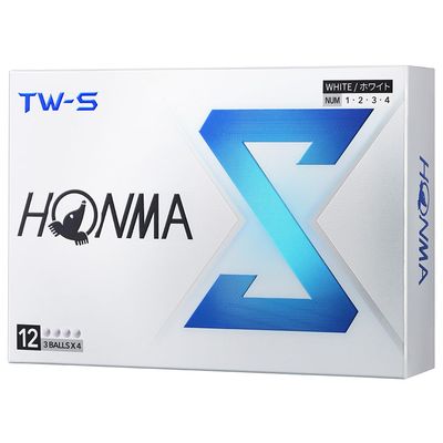 Honma Golf Ball TW-X TW-S 2024 Model 1 Dozen 12 Balls White Yellow 3 Piece Tour Spin Distance Soft Golf Balls Tour World BT2402 Honma TW-S_White (1 Dozen)