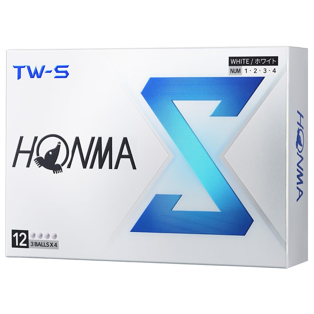 Honma Golf Ball TW-X TW-S 2024 Model 1 Dozen 12 Balls White Yellow 3 Piece Tour Spin Distance Soft Golf Balls Tour World BT2402 Honma TW-S_White (1 Dozen)