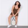 ODODOS Women's Cloud Feeling Tank Dress with Separate Shorts and Built in Bra U Back Mini Tennis Dress, Brunette, Small view 3
