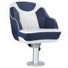 SUNDGORA Premium Pontoon Captains Bucket Boat Seat with Boat Seat Cover,White Pipping,White/Navy Blue view 3