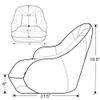 SUNDGORA Premium Pontoon Captains Bucket Boat Seat with Boat Seat Cover,White Pipping,White/Navy Blue view 4