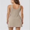 ODODOS Women's Cloud Feeling Tank Dress with Separate Shorts and Built in Bra U Back Mini Tennis Dress, Shaker Beige, Large view 4