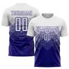 Custom Soccer Jerseys Personalized Football T Shirts and Shorts Set Print Team Name Number Logo, White Purple Round-Neck Short Sleeve Football Uniforms for Men/Women/Youth/Teens Boys Girls view 2