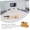 Kisangel 2pairs Wooden Baseball Bat Display Rack Horizontal Holder for Indoor Use for Collectors and Fans Easy to Clean Space-Saving Bat Hanger view 4