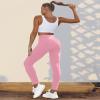 VOOVEEYA Curvy Womens Leggings, High Waisted Yoga Pants with Back Pockets, Tummy Control - Buttery Soft - Stretchy(Pink L) view 3