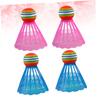 Happyyami 4pcs Led Nylon Badminton Shuttlecocks Blue Pink for Night Play Durable and Stable Design for School Sports and Outdoor Activities view 4