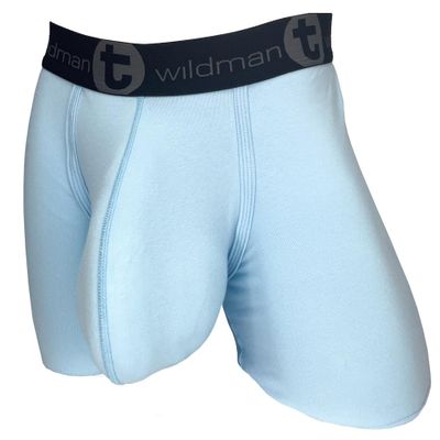 Wildmant Cotton Monster Cock 5" Inseam Boxer Brief Light Blue Medium
