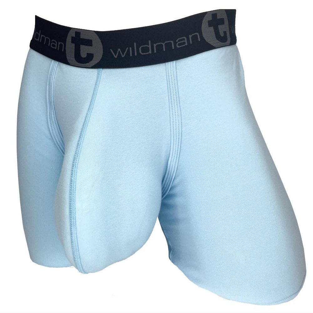 Wildmant Cotton Monster Cock 5" Inseam Boxer Brief Light Blue Medium