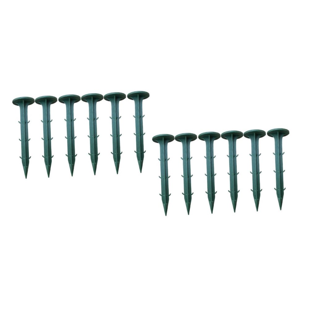 Sosoport 100pcs Gardening Ground Nails Plastic Plant Stakes Edging Border Tent Pegs Ground Stakes for Gardening Greenhouse Fixing