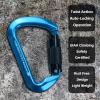 SEPEAK UIAA CE 30kN Climbing Carabiner Clips, Professional Heavy Duty Twist Locking Carabiners for Climbing,Mountaineering, Rappelling, Camping, Hiking, Swings, Large D Ring Hooks view 2