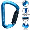 SEPEAK UIAA CE 30kN Climbing Carabiner Clips, Professional Heavy Duty Twist Locking Carabiners for Climbing,Mountaineering, Rappelling, Camping, Hiking, Swings, Large D Ring Hooks view 3